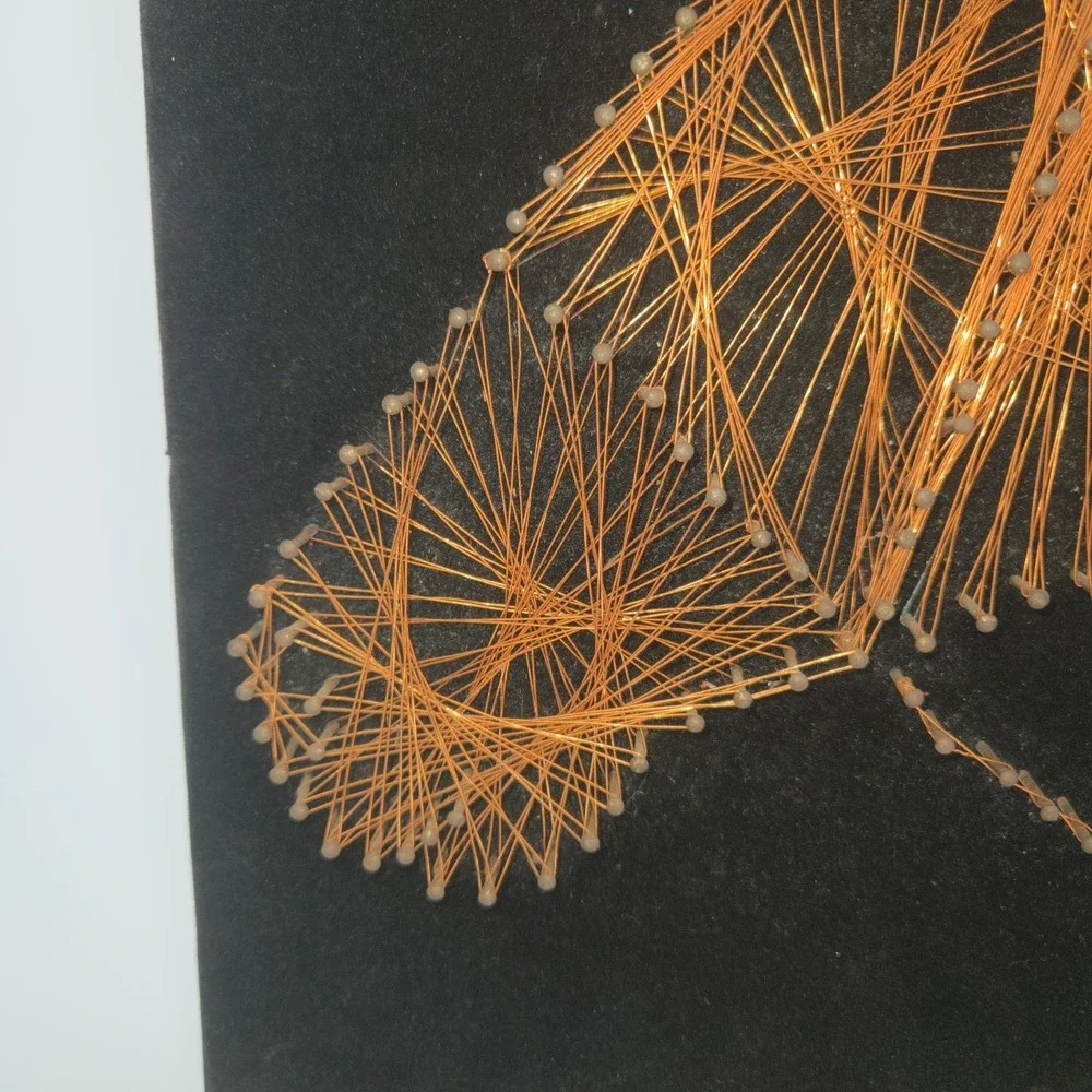 Vintage String Nail Art Wall Copper Wire Horse head 15 X11 1970S Retro